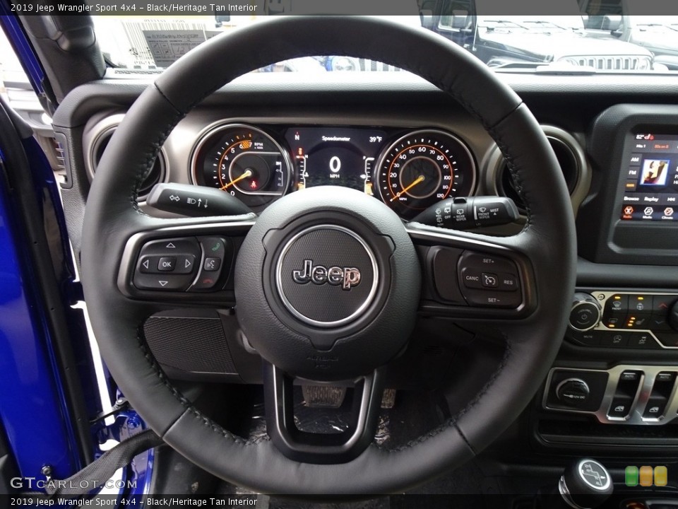 Black/Heritage Tan Interior Steering Wheel for the 2019 Jeep Wrangler Sport 4x4 #130809573