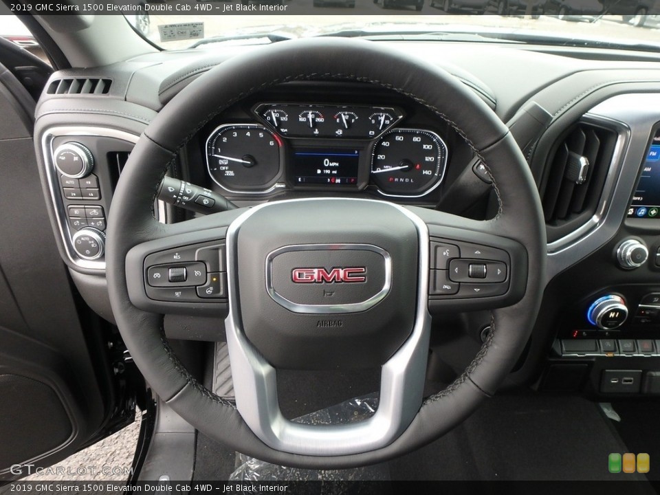Jet Black Interior Steering Wheel for the 2019 GMC Sierra 1500 Elevation Double Cab 4WD #130828955
