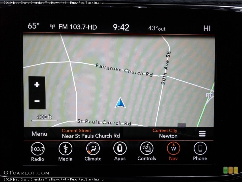 Ruby Red/Black Interior Navigation for the 2019 Jeep Grand Cherokee Trailhawk 4x4 #130832205