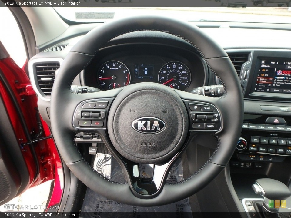 Black Interior Steering Wheel for the 2019 Kia Sportage EX AWD #130833279