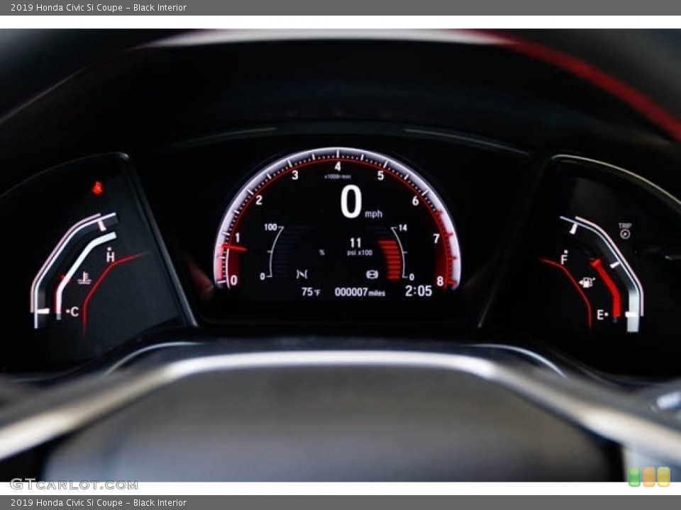 Black Interior Gauges for the 2019 Honda Civic Si Coupe #130835535