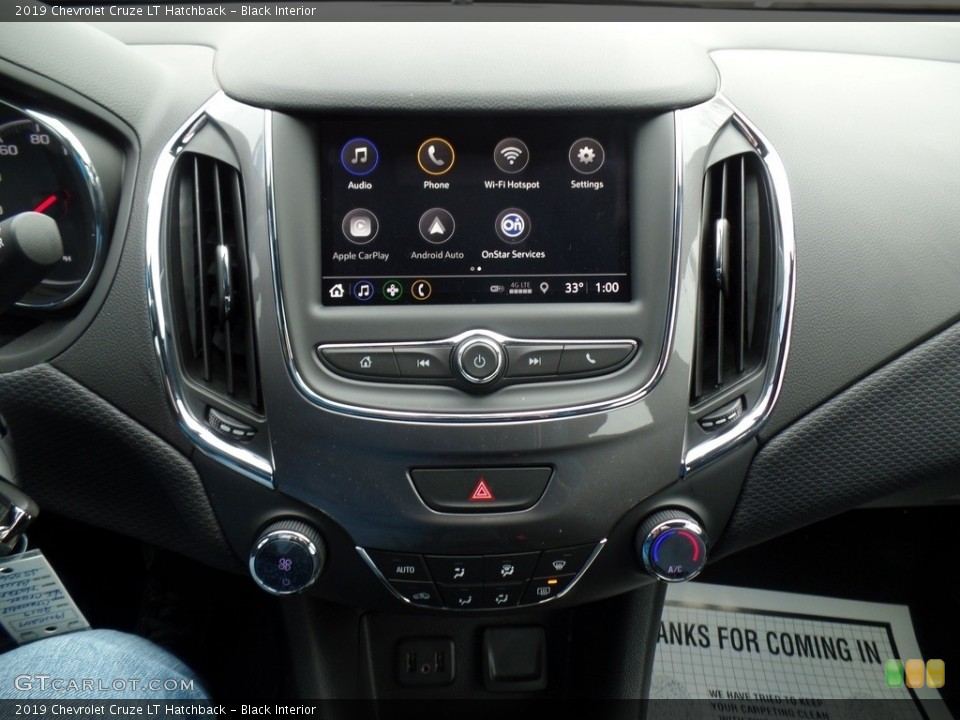 Black Interior Controls for the 2019 Chevrolet Cruze LT Hatchback #130848675