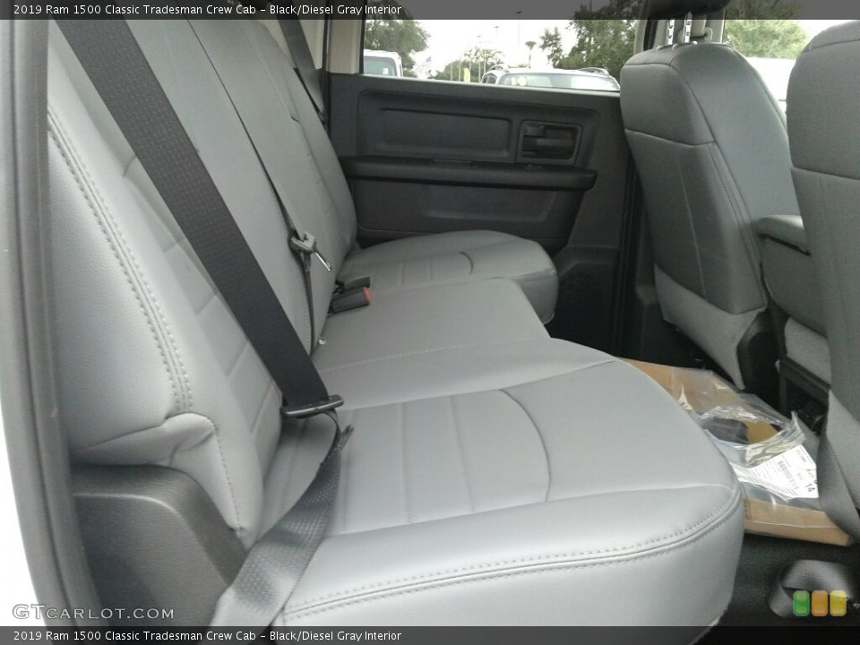Black/Diesel Gray Interior Rear Seat for the 2019 Ram 1500 Classic Tradesman Crew Cab #130851097