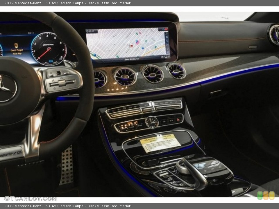 Black/Classic Red Interior Controls for the 2019 Mercedes-Benz E 53 AMG 4Matic Coupe #130871031