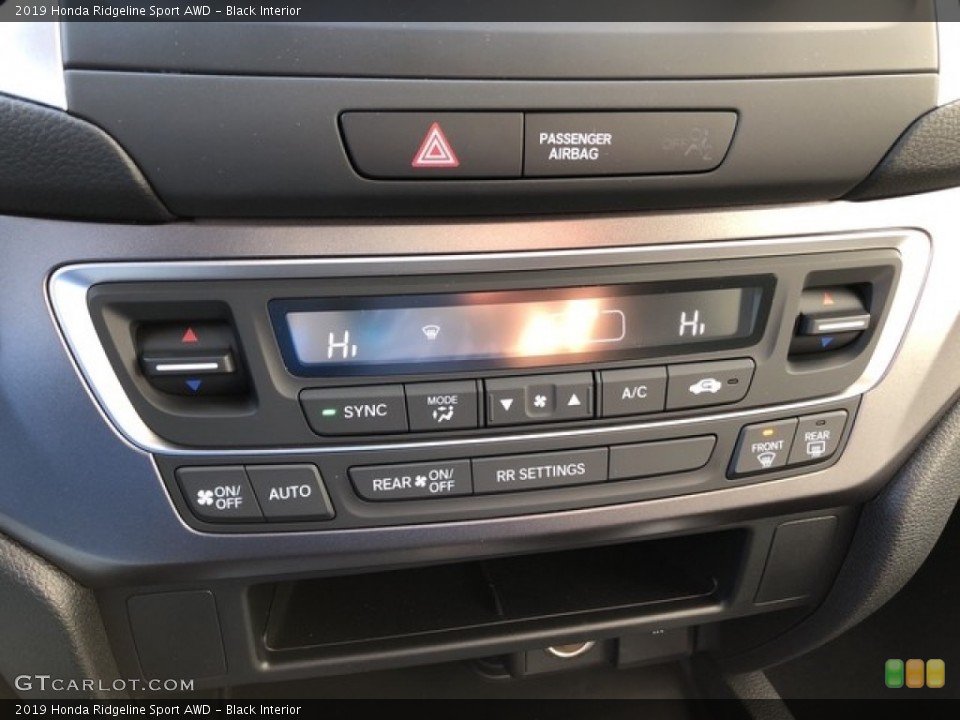 Black Interior Controls for the 2019 Honda Ridgeline Sport AWD #130871978
