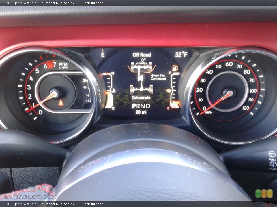 Black Interior Gauges for the 2019 Jeep Wrangler Unlimited Rubicon 4x4 #130875870