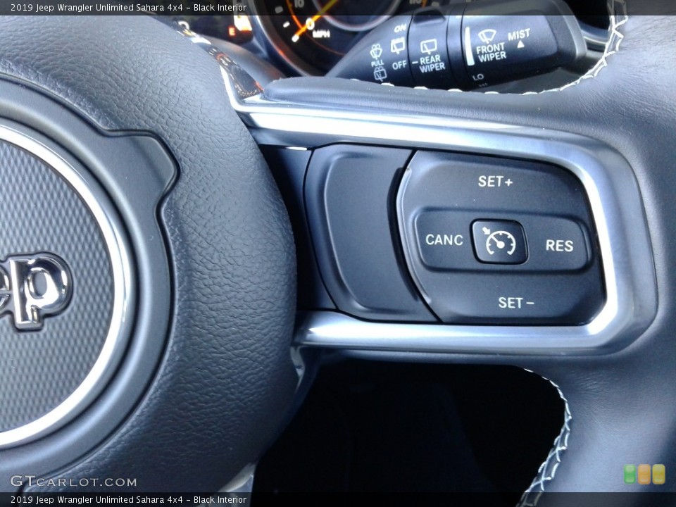 Black Interior Steering Wheel for the 2019 Jeep Wrangler Unlimited Sahara 4x4 #130877814