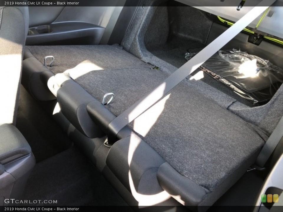 Black Interior Rear Seat for the 2019 Honda Civic LX Coupe #130880130