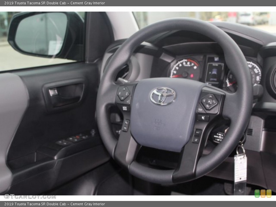 Cement Gray Interior Steering Wheel for the 2019 Toyota Tacoma SR Double Cab #130889815