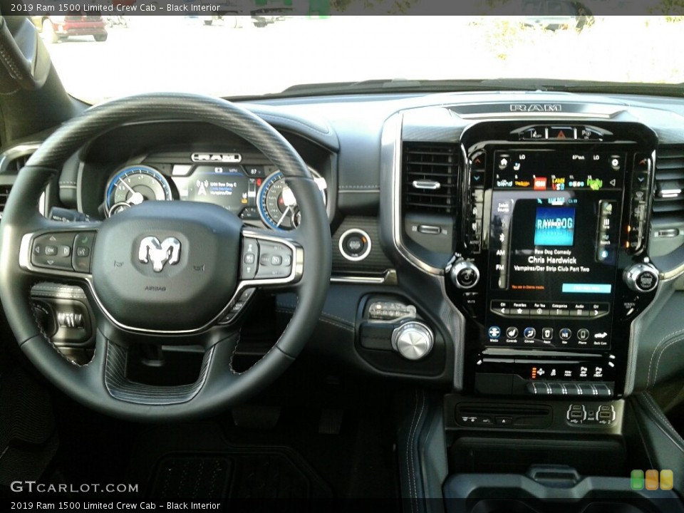 Black Interior Controls for the 2019 Ram 1500 Limited Crew Cab #130890646
