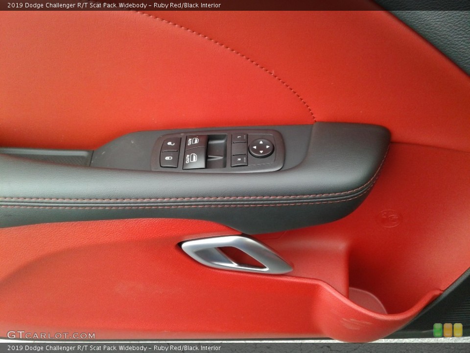 Ruby Red/Black Interior Door Panel for the 2019 Dodge Challenger R/T Scat Pack Widebody #130914178