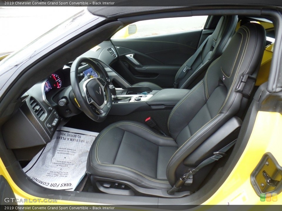 Black Interior Front Seat for the 2019 Chevrolet Corvette Grand Sport Convertible #130914211