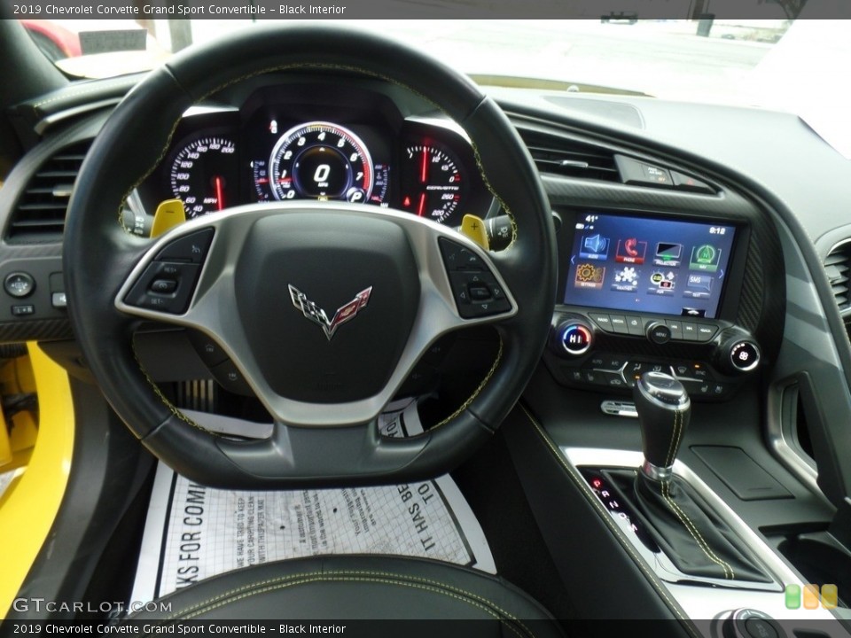 Black Interior Steering Wheel for the 2019 Chevrolet Corvette Grand Sport Convertible #130914244