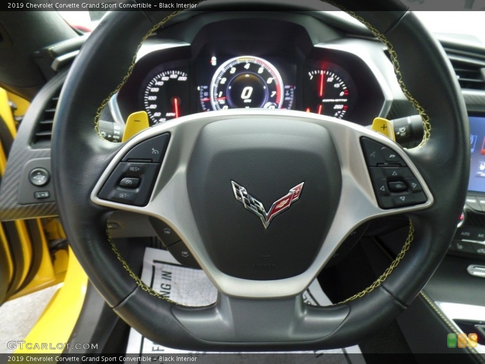 Black Interior Steering Wheel for the 2019 Chevrolet Corvette Grand Sport Convertible #130914256
