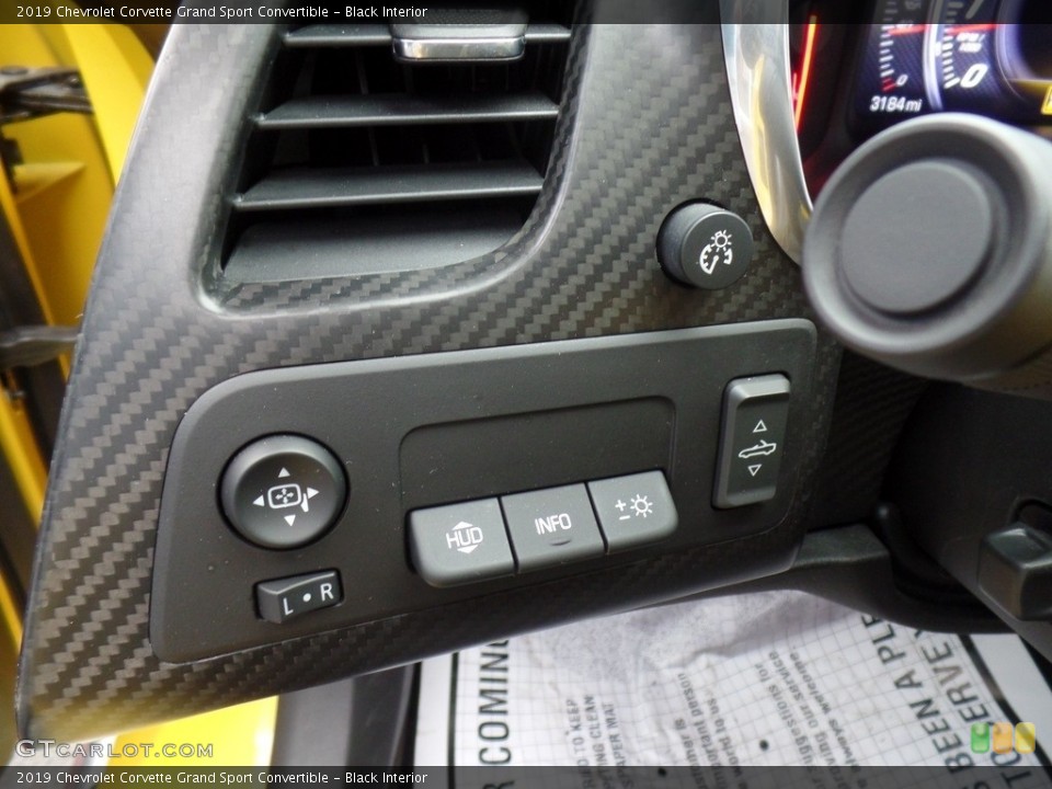 Black Interior Controls for the 2019 Chevrolet Corvette Grand Sport Convertible #130914304