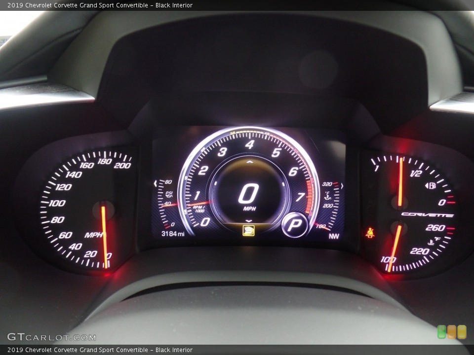 Black Interior Gauges for the 2019 Chevrolet Corvette Grand Sport Convertible #130914319