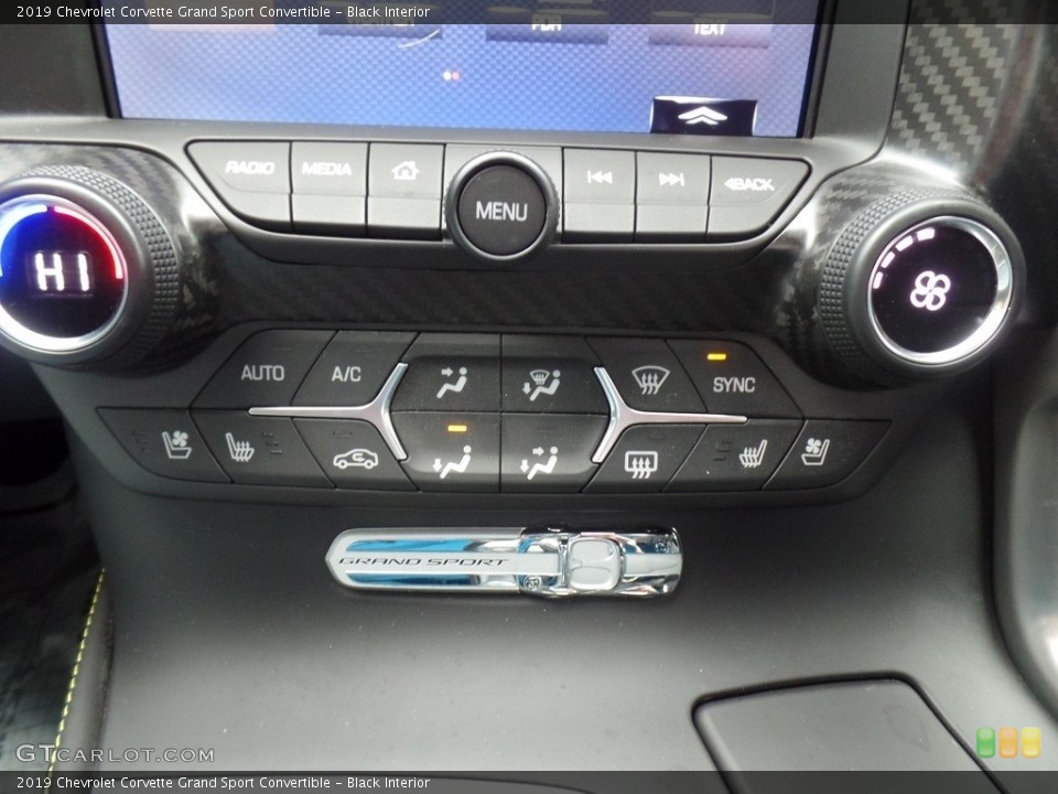 Black Interior Controls for the 2019 Chevrolet Corvette Grand Sport Convertible #130914463