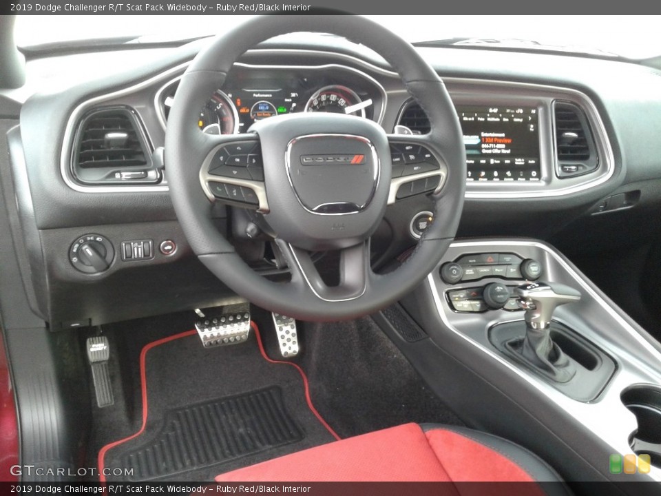 Ruby Red/Black Interior Dashboard for the 2019 Dodge Challenger R/T Scat Pack Widebody #130914550