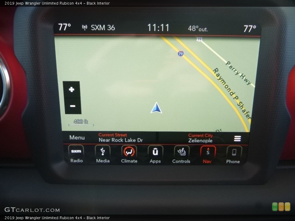 Black Interior Navigation for the 2019 Jeep Wrangler Unlimited Rubicon 4x4 #130925899