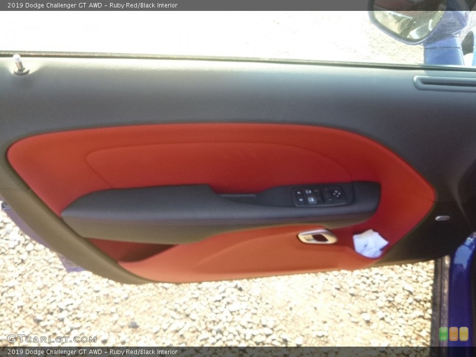 Ruby Red/Black Interior Door Panel for the 2019 Dodge Challenger GT AWD #130941115