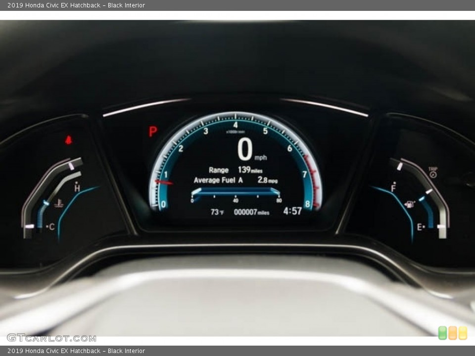 Black Interior Gauges for the 2019 Honda Civic EX Hatchback #130948201