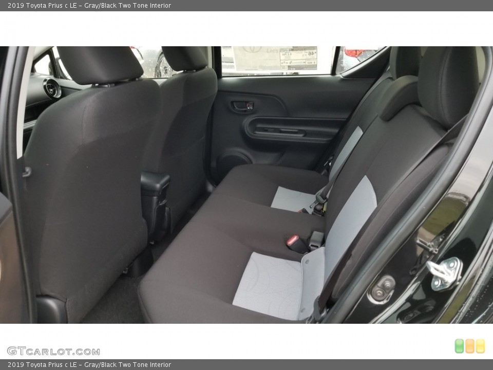 Gray/Black Two Tone Interior Rear Seat for the 2019 Toyota Prius c LE #130949365