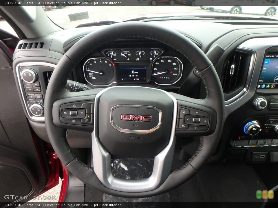 Jet Black Interior Steering Wheel for the 2019 GMC Sierra 1500 Elevation Double Cab 4WD #130954863