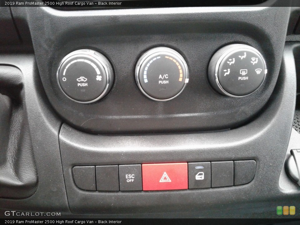 Black Interior Controls for the 2019 Ram ProMaster 2500 High Roof Cargo Van #130972422
