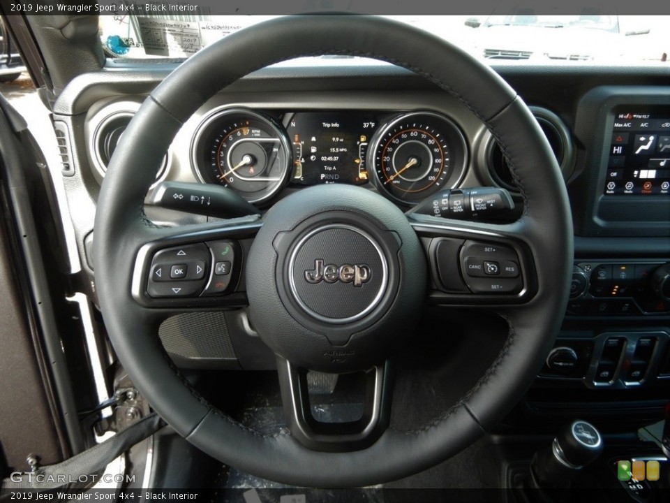 Black Interior Steering Wheel for the 2019 Jeep Wrangler Sport 4x4 #130987616