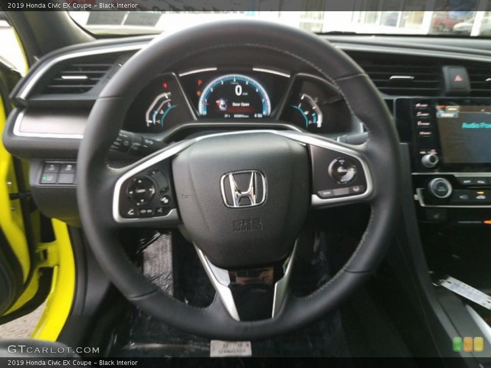 Black Interior Steering Wheel for the 2019 Honda Civic EX Coupe #130991120