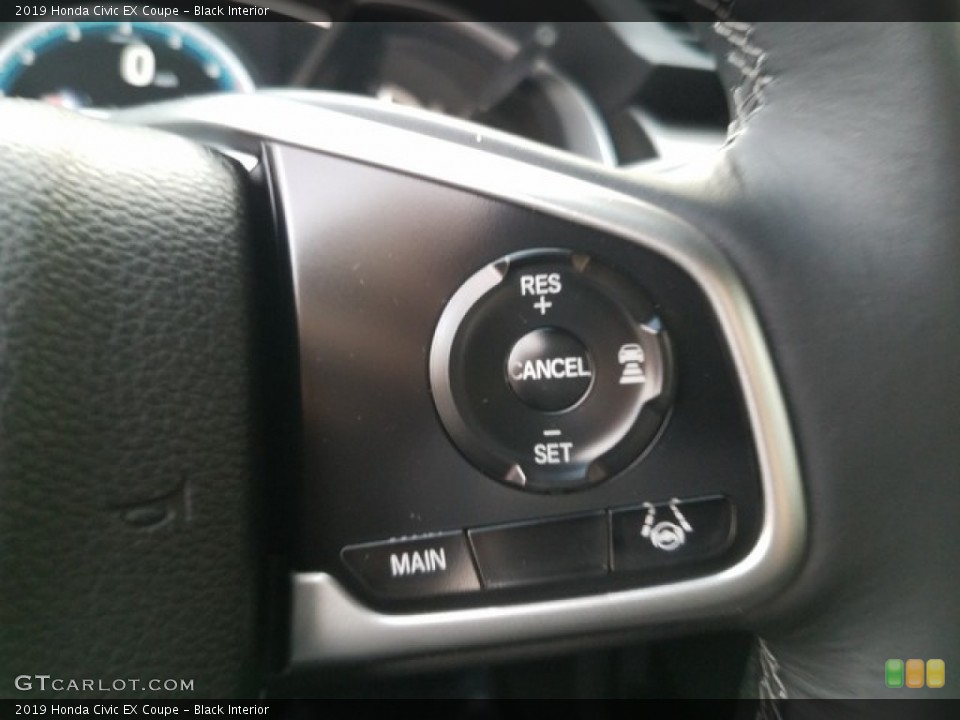 Black Interior Steering Wheel for the 2019 Honda Civic EX Coupe #130991226