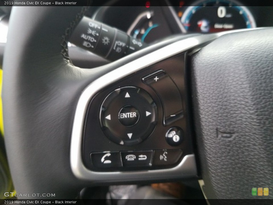Black Interior Steering Wheel for the 2019 Honda Civic EX Coupe #130991246