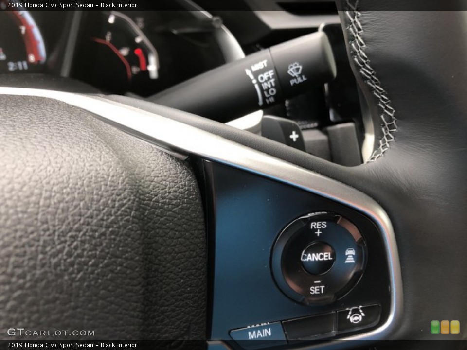 Black Interior Steering Wheel for the 2019 Honda Civic Sport Sedan #130993253
