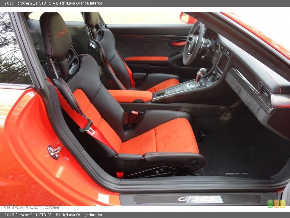 Black/Lava Orange Interior Front Seat for the 2016 Porsche 911 GT3 RS #131022150