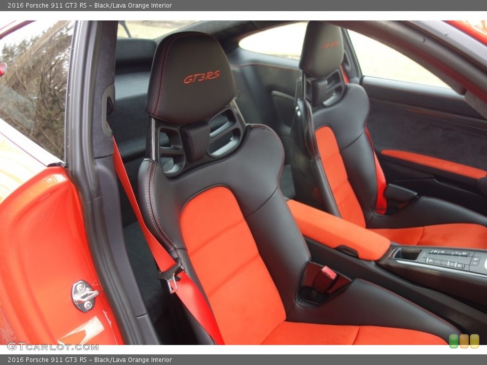 Black/Lava Orange 2016 Porsche 911 Interiors