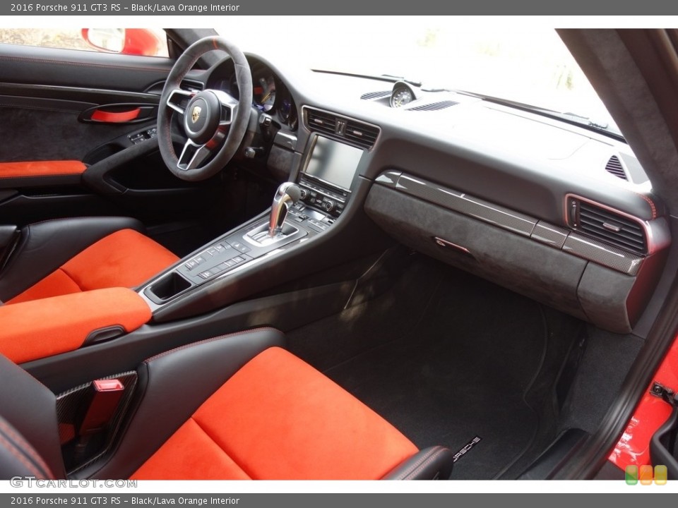 Black/Lava Orange Interior Dashboard for the 2016 Porsche 911 GT3 RS #131022186