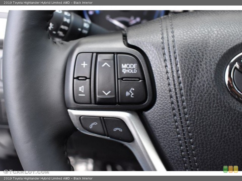 Black Interior Steering Wheel for the 2019 Toyota Highlander Hybrid Limited AWD #131062145