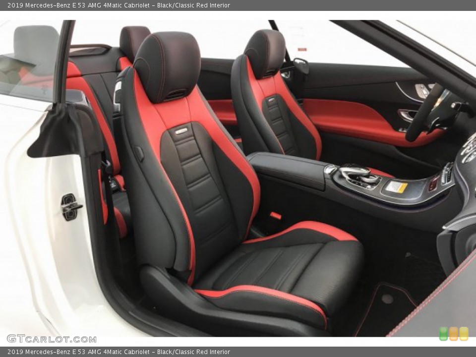 Black/Classic Red Interior Front Seat for the 2019 Mercedes-Benz E 53 AMG 4Matic Cabriolet #131067956