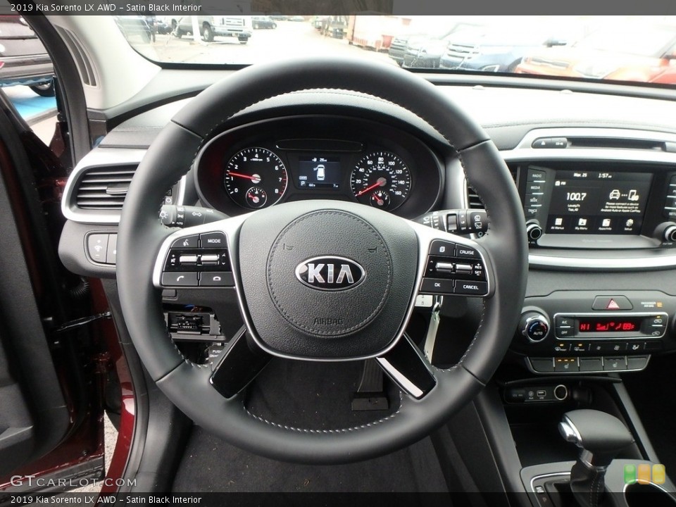 Satin Black Interior Steering Wheel for the 2019 Kia Sorento LX AWD #131084017