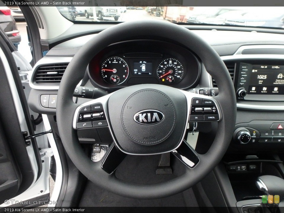 Satin Black Interior Steering Wheel for the 2019 Kia Sorento LX AWD #131085265
