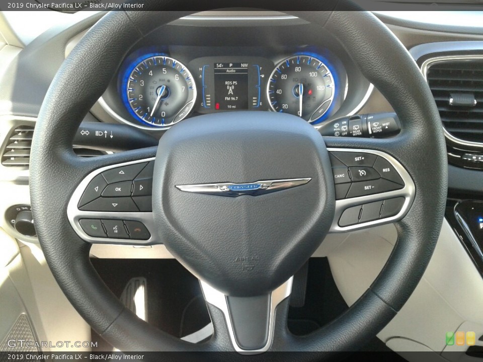 Black/Alloy Interior Steering Wheel for the 2019 Chrysler Pacifica LX #131104516