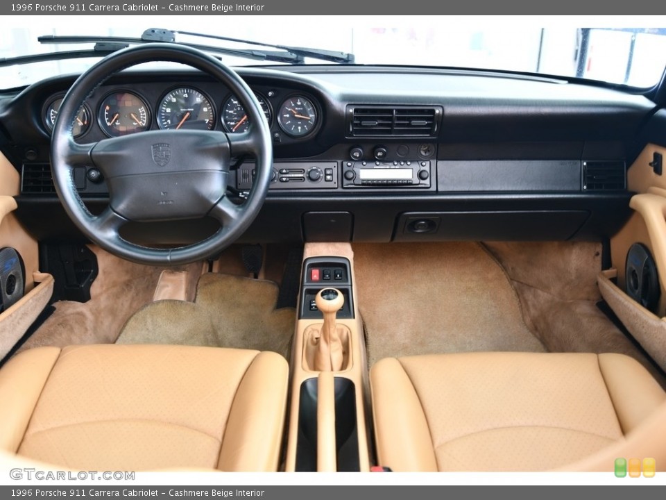 Cashmere Beige Interior Dashboard for the 1996 Porsche 911 Carrera Cabriolet #131105185
