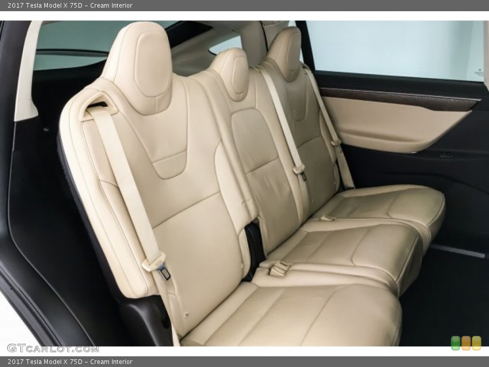 Cream Interior Rear Seat for the 2017 Tesla Model X 75D #131108239