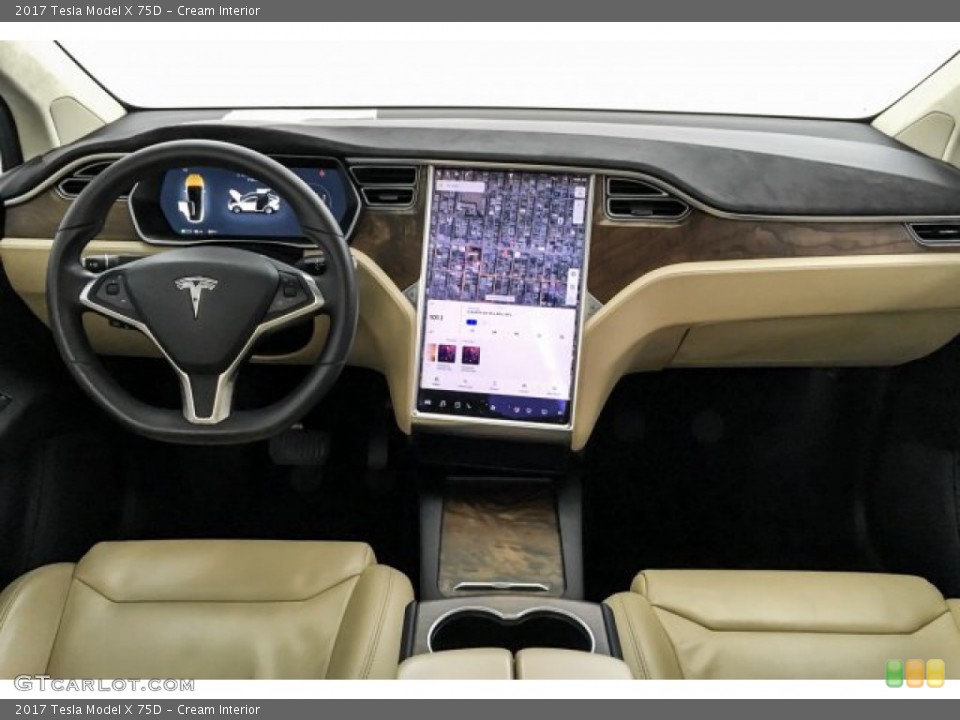 Cream Interior Dashboard for the 2017 Tesla Model X 75D #131108260