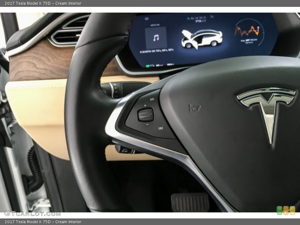 Cream Interior Steering Wheel for the 2017 Tesla Model X 75D #131108266