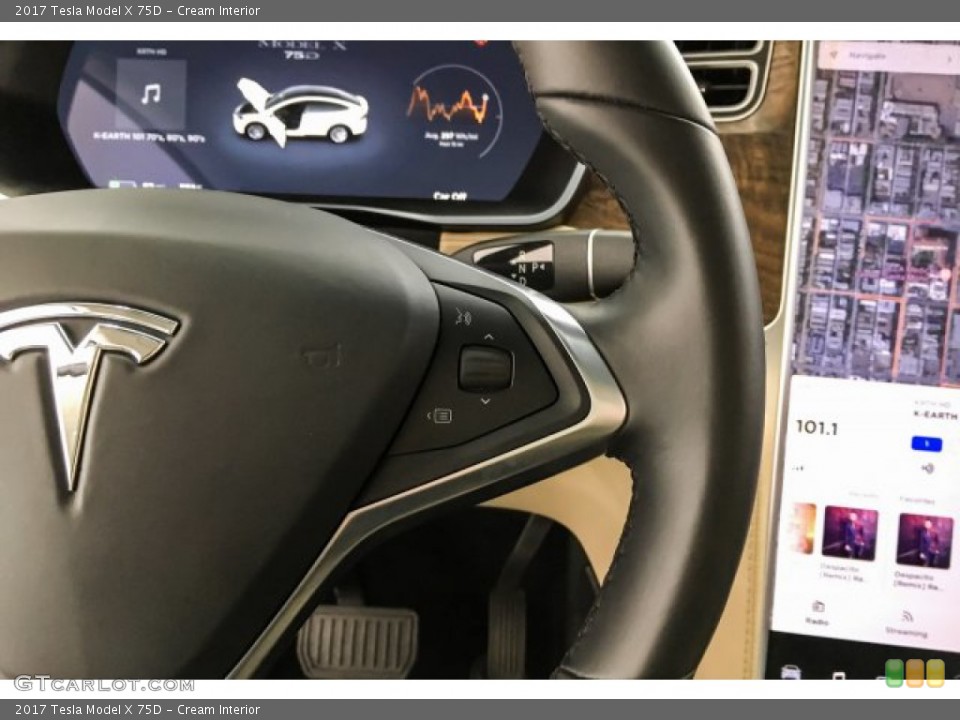 Cream Interior Steering Wheel for the 2017 Tesla Model X 75D #131108272
