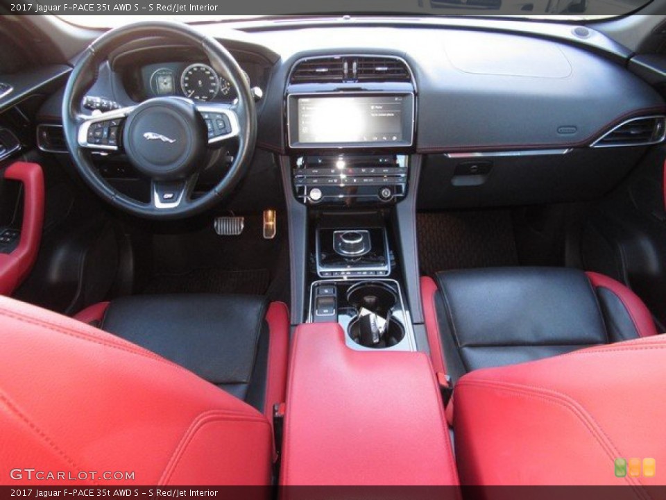 S Red/Jet Interior Dashboard for the 2017 Jaguar F-PACE 35t AWD S #131108491