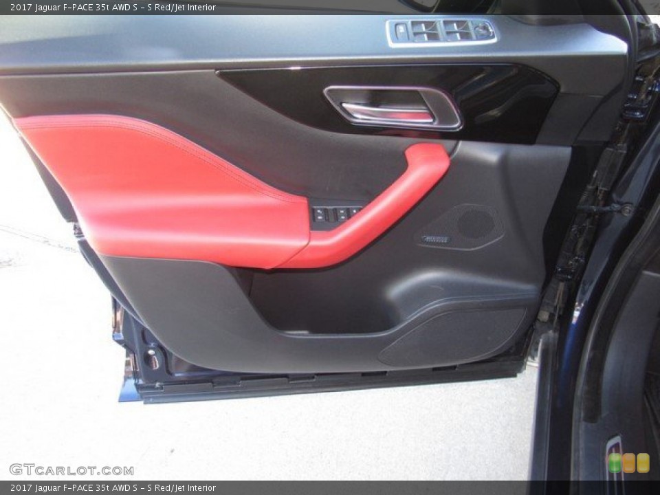 S Red/Jet Interior Door Panel for the 2017 Jaguar F-PACE 35t AWD S #131108779