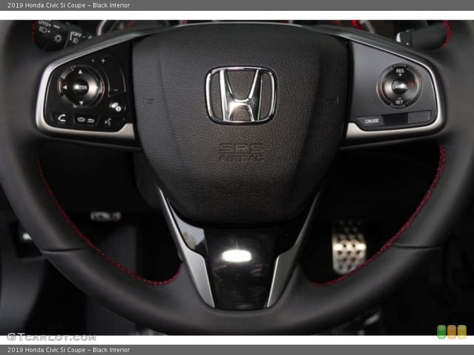 Black Interior Steering Wheel for the 2019 Honda Civic Si Coupe #131110152