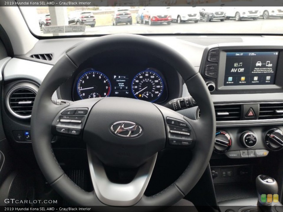 Gray/Black Interior Steering Wheel for the 2019 Hyundai Kona SEL AWD #131127071